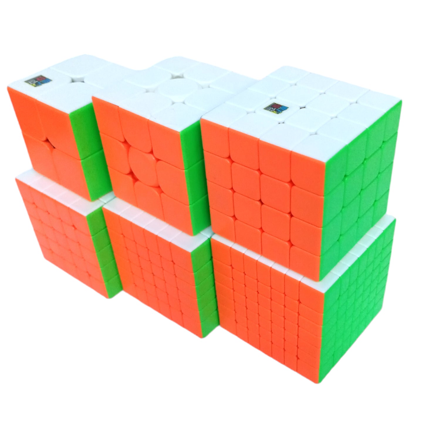 PROD-Paquete Cubos Moyu 2x2 + 3x3 + 4x4 + 5x5 + 6x6 + 7x7 + bases + lubricante 5
