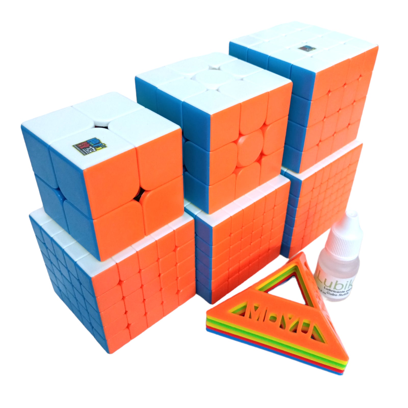 Set De 4 Cubos De Velocidad MoYu 2x2, 3x3, 4x4 Y 5x5 – Sin Pegatinas, Clásicos De Rompecabezas, Regalo Para Principiantes Y Expertos