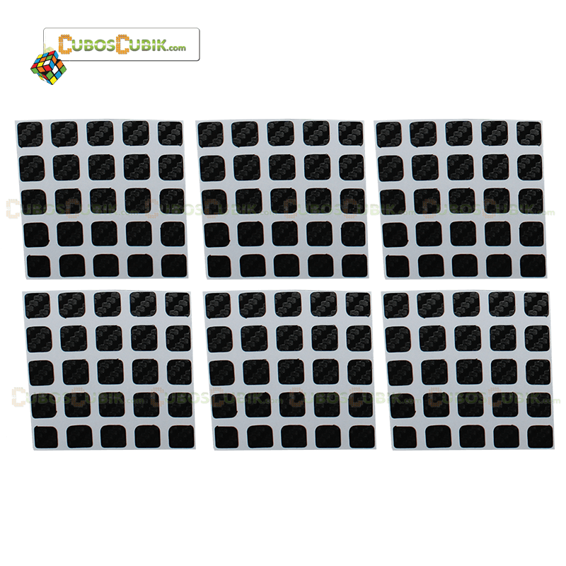 Set de Stickers Fibra de Carbono 5x5 Negro