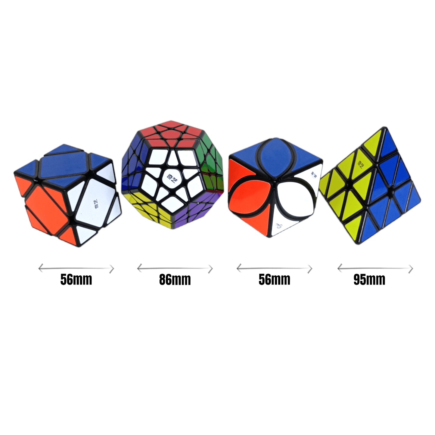 Qiyi Paquete 4 Cubos Mega+Pyra+Skewb+Ivy Negro