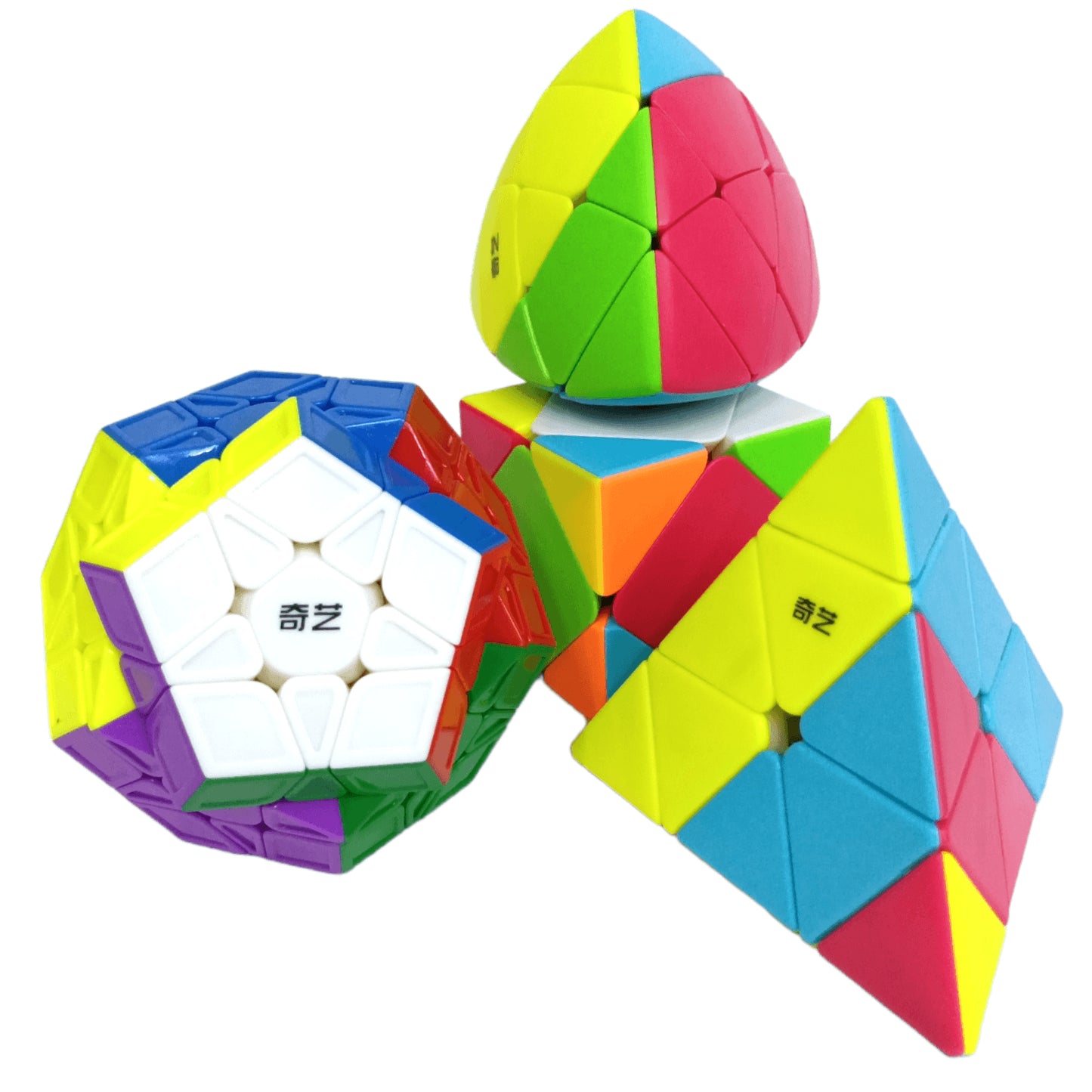 PROD-Qiyi Paquete 4 cubos Mega+Pyra+Master+Skewb Colored 6