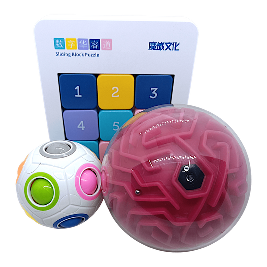 PROD-Paquete 3 Cubos Laberinto Esferico + Rainbown Ball + Klotsky 3x3 1