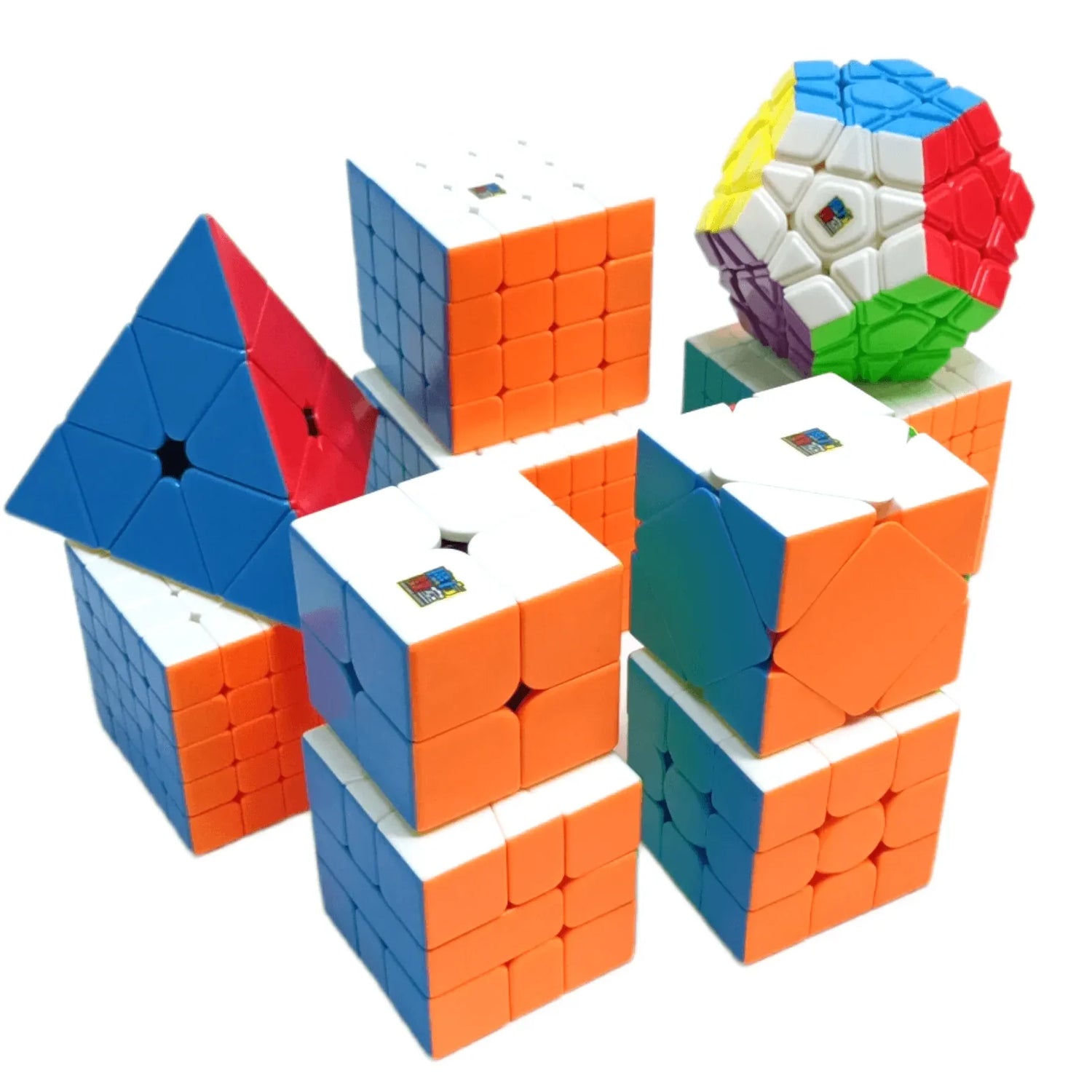ML Paquete 10 Cubos 2x2 3x3 4x4 5x5 6x6 7x7 Sq Sk Pyra Mega Colored apilados y coloridos
