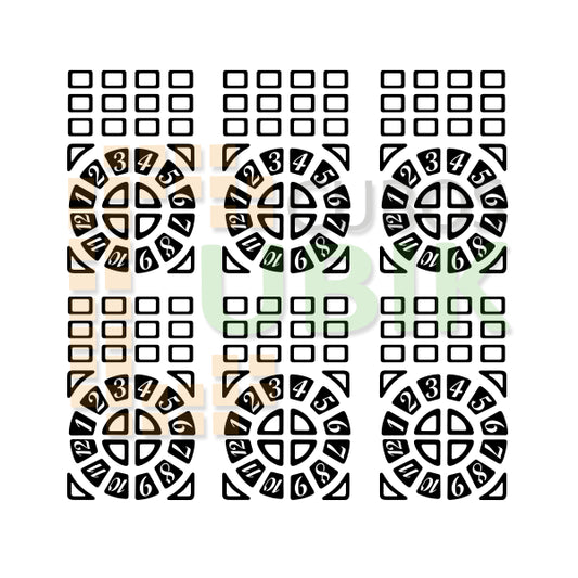 Set de Stickers Time machine negros