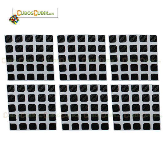 Set de Stickers Fibra de Carbono 5x5 Negro