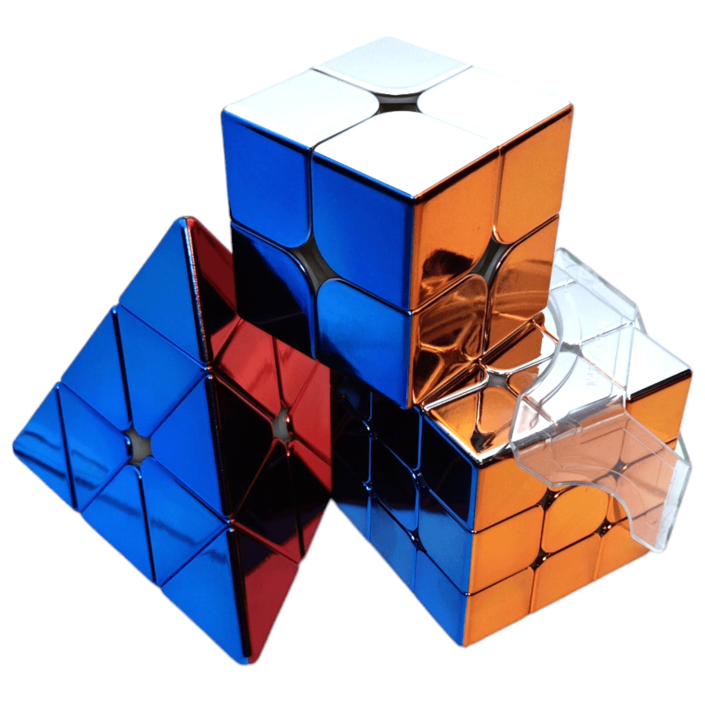 Paquete Cubos Sengso 2x2, 3x3 y Pyra Metalico
