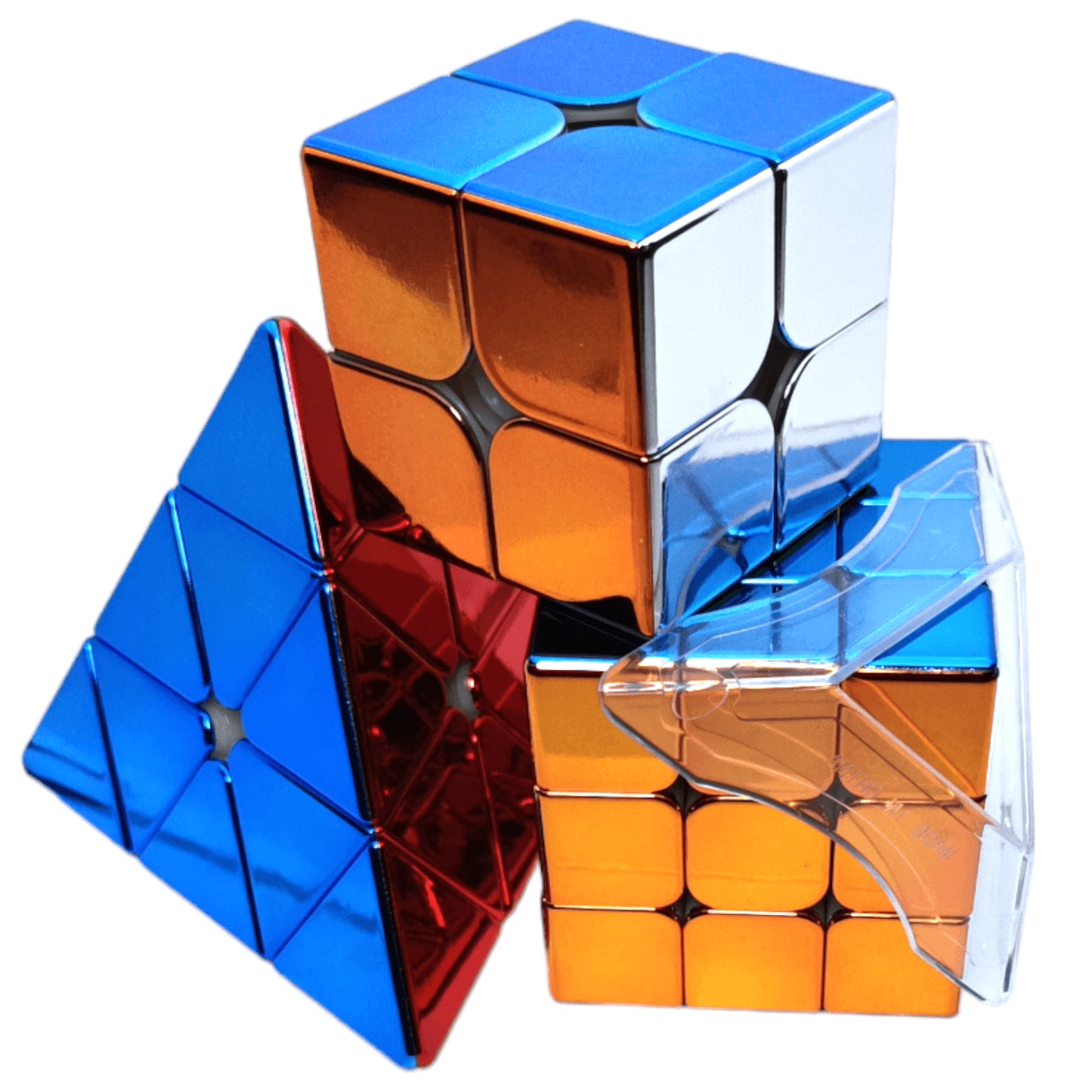 Paquete Cubos Sengso 2x2, 3x3 y Pyra Metalico