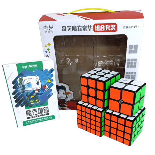 QiYi Paquete 4 Cubos 2X2+3X3+4X4+5X5 Negro