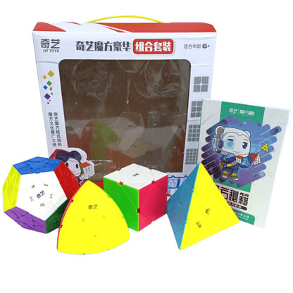 PROD-Qiyi Paquete 4 cubos Mega+Pyra+Master+Skewb Colored 5