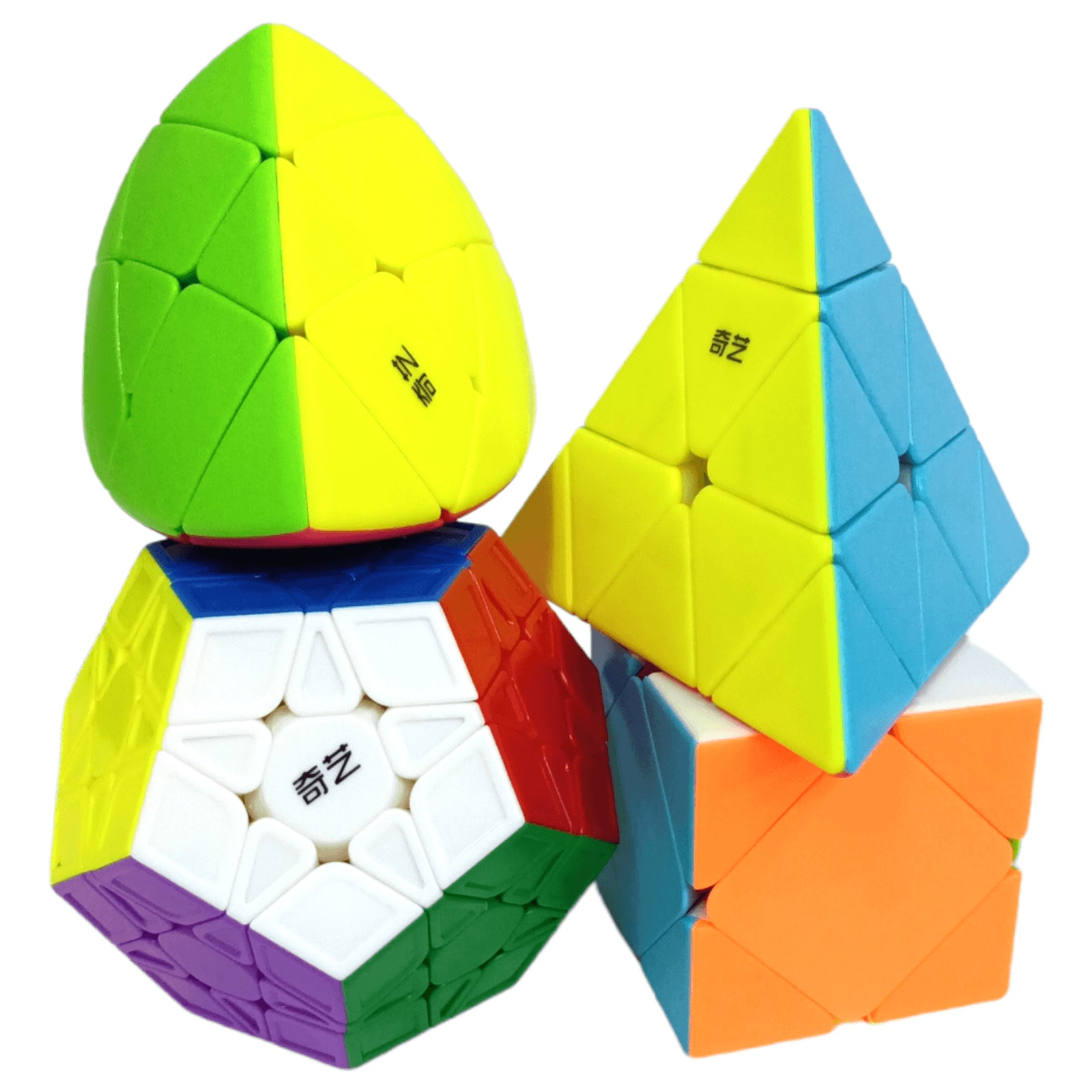 PROD-Qiyi Paquete 4 cubos Mega+Pyra+Master+Skewb Colored 7