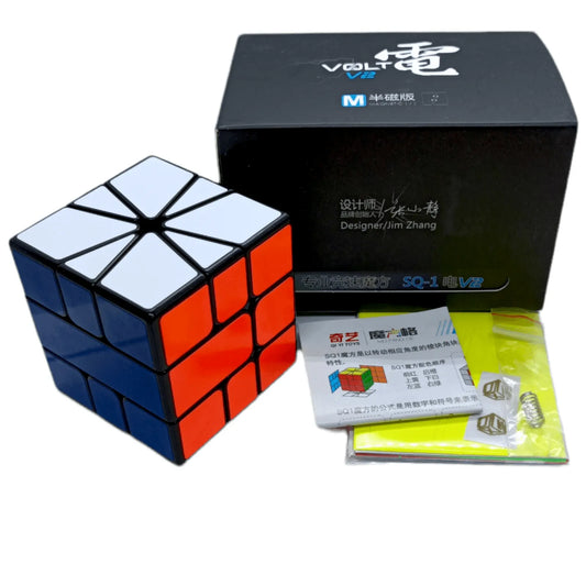 Qiyi Square 1 XMAN Volt V2 Magnetico Semi Colored Negro
