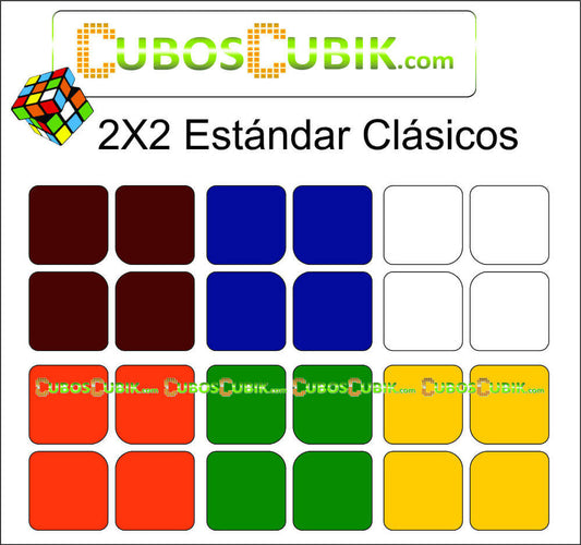 Set de Stickers 2x2 Medida Estandar Colores Clasicos