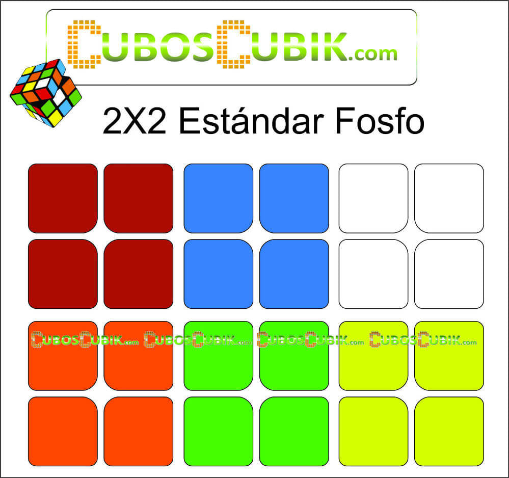 Set de Stickers 2x2 Medida Estandar Colores Fosfo