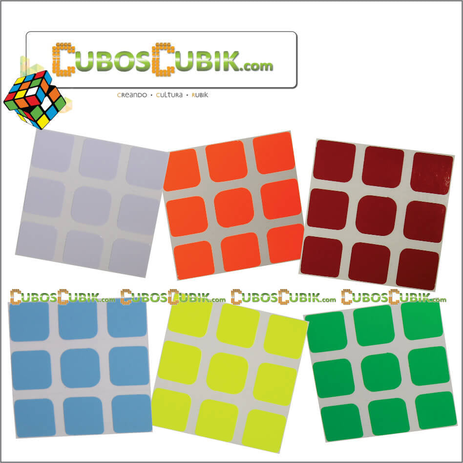 Set de Stickers 3x3 Semi Full Colores Fosfo