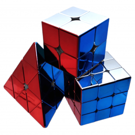 Paquete Cubos Sengso 2x2, 3x3 y Pyra Metalico