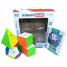 Qiyi Paquete 4 Cubos Mega+Pyra+Skewb+Ivy Colored