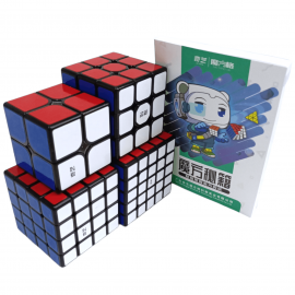 Cubo Rubik QiYi Paquete 4 Cubos Negro 