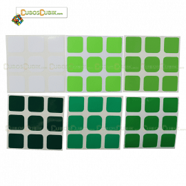 Cubo Rubik Set de Stickers 3x3 Escala de Verde
