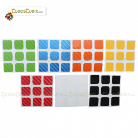 Cubo Rubik Set de Stickers Fibra de Carbono 3x3 7 Colores