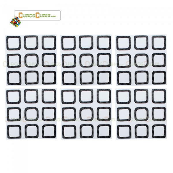 Cubo Rubik Set de Stickers Fibra de Carbono 3x3 Contorno Negro