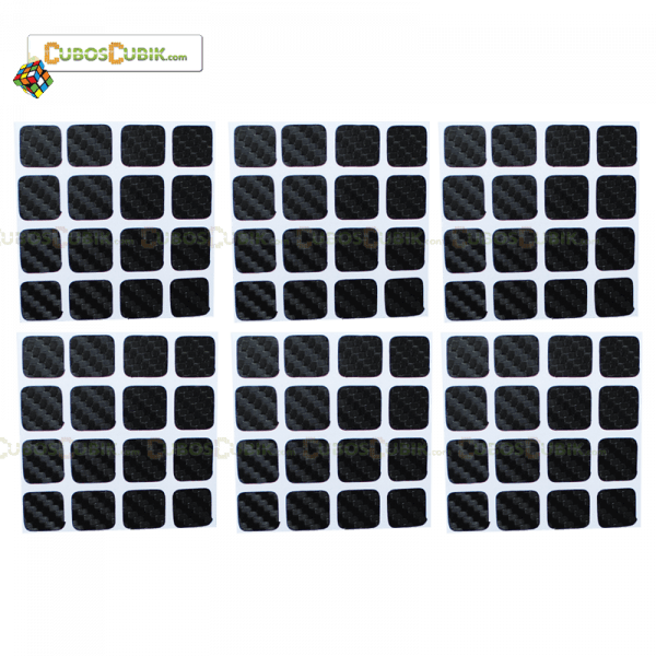 Cubo Rubik Set de Stickers Fibra de Carbono 4x4 Negro