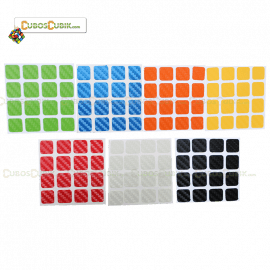 Cubo Rubik Set de Stickers Fibra de Carbono 4x4 7 Colores