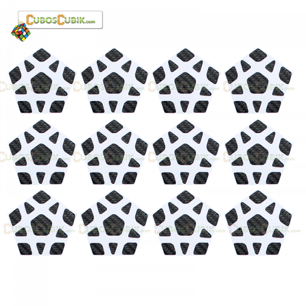 Cubo Rubik Set de Stickers Fibra de Carbono Megaminx Negro