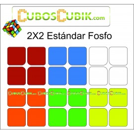 Cubo Rubik Set de Stickers 2x2 Medida Estandar Colores Fosfo 