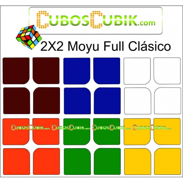 Cubo Rubik Set de Stickers 2x2  Full Colores Clasicos