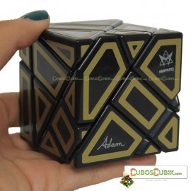 Cubo Rubik Mefferts Ghost Negro Contornos Dorados