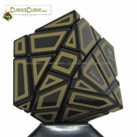 Cubo Rubik Mefferts Ghost Negro Contornos Dorados
