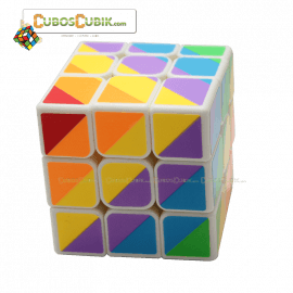 Cubo Rubik YJ Rainbow Inequilateral Base Blanco