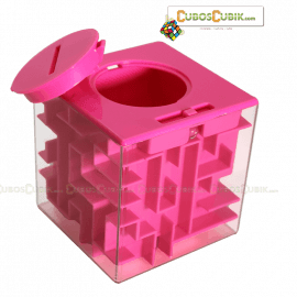 Cubo Rubik Maze Money Alcancia en Cubo Base Rosa