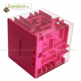 Cubo Rubik Maze Money Alcancia en Cubo Base Rosa 