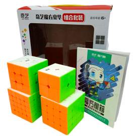 Cubo Rubik QiYi Paquete 4 Cubos con Manual Maestro 