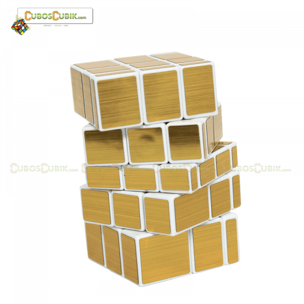 Cubo Rubik Shengshou 3x3x5 Mirror Blanco Dorado