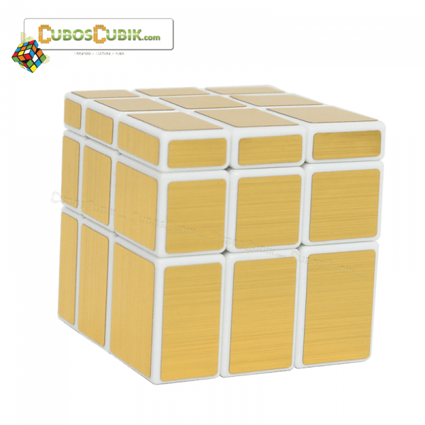 Cubo Rubik Shengshou Mirror Base Blanca Dorado