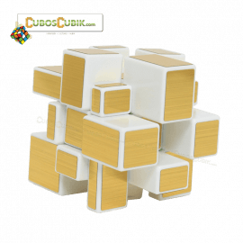 Cubo Rubik Shengshou Mirror Base Blanca Dorado 