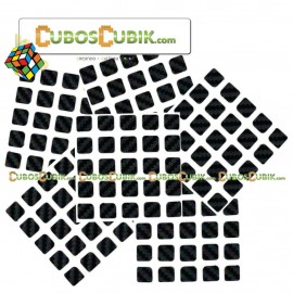 Cubo Rubik Set de Stickers Fibra de Carbono 5x5 Negro